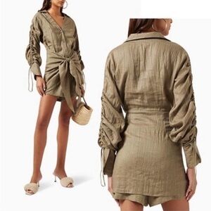 JUST BEE QUEEN NWT alegra top in vineyard sz S linen handmade in USA sustainable